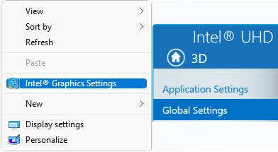 Click to view Settings